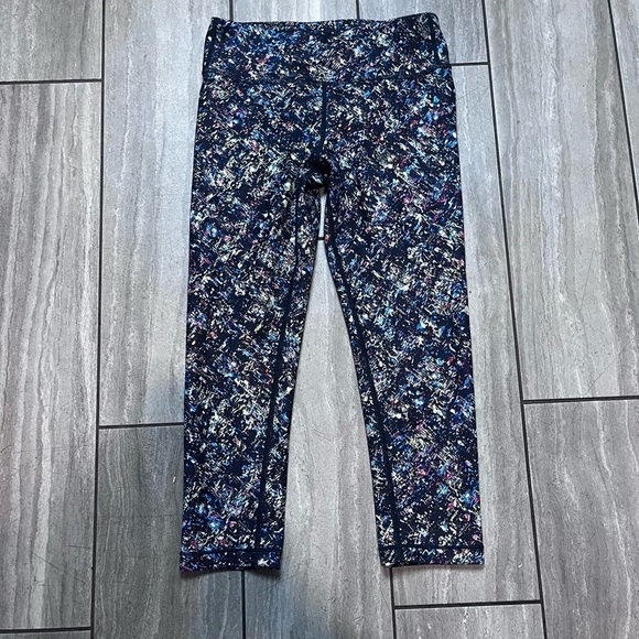 Athleta Girls Black & Multicolor Chit Chat Tight Leggings Size large 12 - Picture 1 of 6